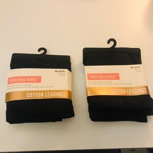 Forsythia Ridge Cotton Leggings Men's Black Size 1X High-Waisted